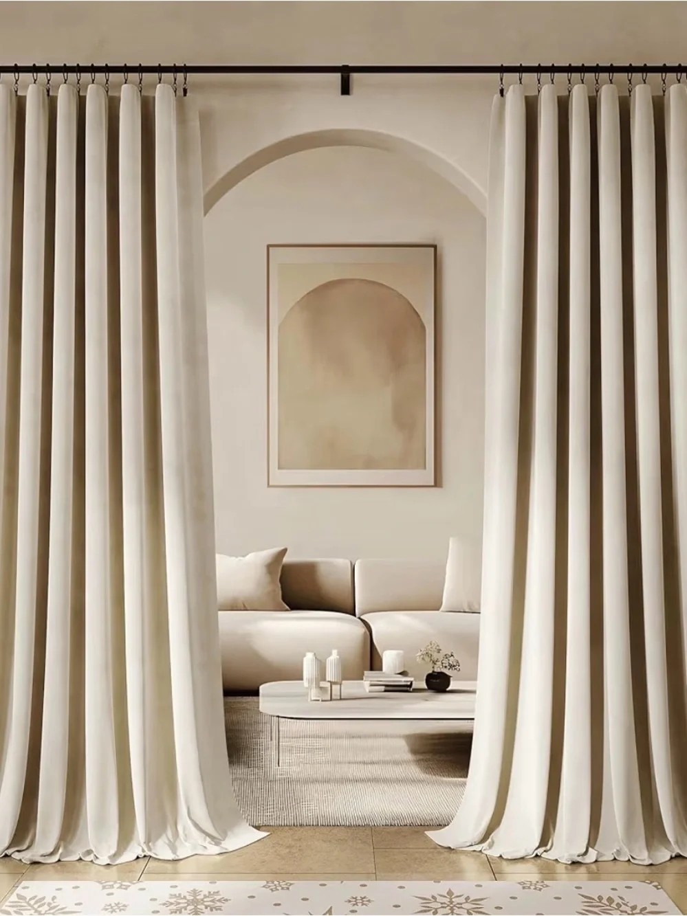 Elegant Cream Drapery Panels - Soft Neutral Curtains